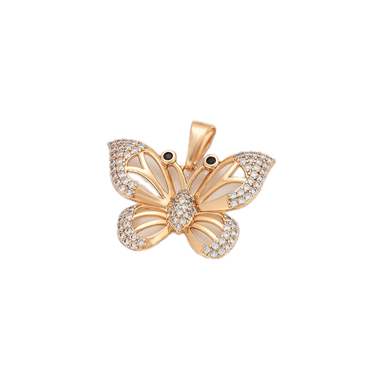 Faunela – 18K Gold Plated Animal Shape Pendant with White Cubic Zirconia | Nature-Inspired Luxury Necklace for Women