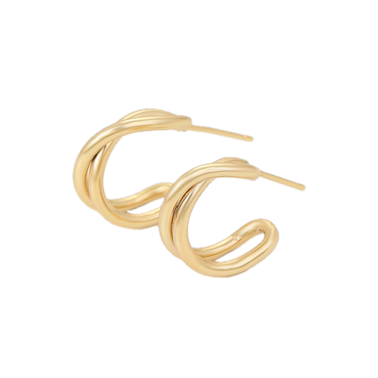 Arcana – 18K Gold Plain Hoop Earrings | Sculptural Minimalist Earrings for Women