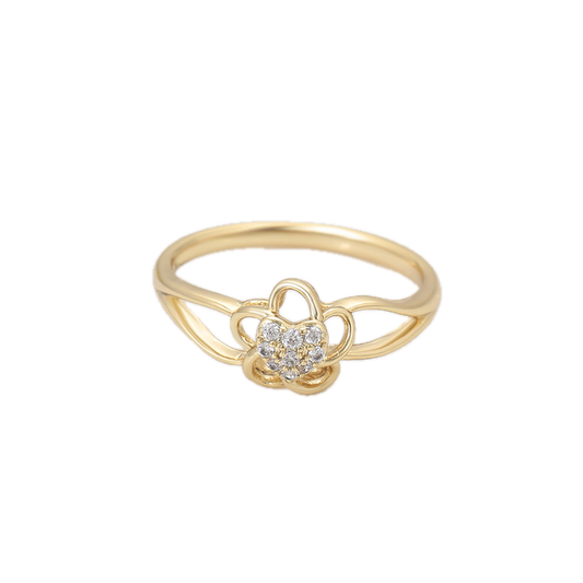 Filura – 14K Gold Ring with White Cubic Zirconia Accent | Featherlight Everyday Ring for Women