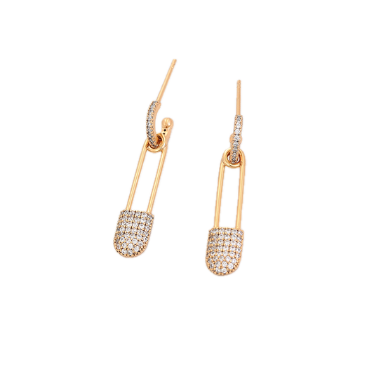 Stellara – 18K Gold Drop Earrings with White Cubic Zirconia Accents | Constellation Daily Earrings for Women