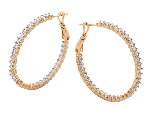 Filaris – 18K Gold Luxury Thread Earrings with White Cubic Zirconia | Sparkling Drop Earrings for Women