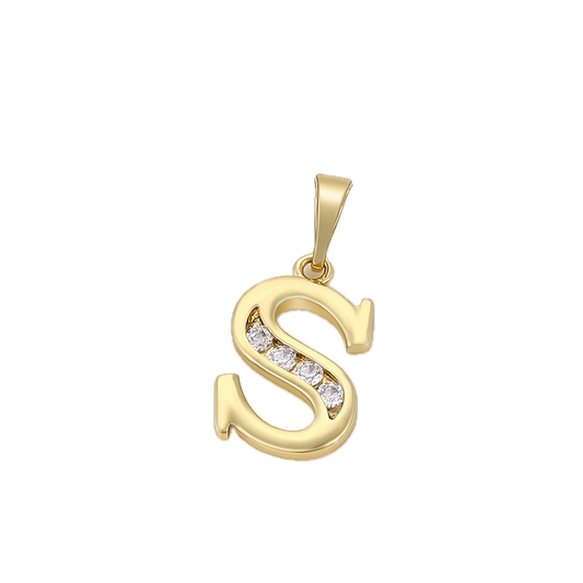 Verdlet – 14K Gold Plated Letter Pendant with White Cubic Zirconia | Distinctive Initial Necklace