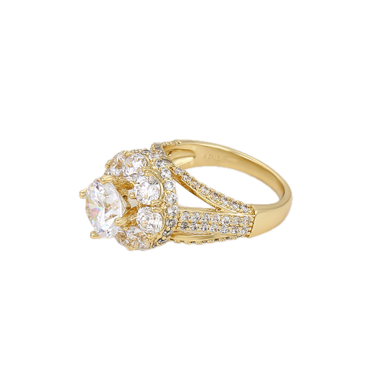 Magnara – 14K Gold Luxury Ring with Statement White Cubic Zirconia | Signature Occasion Ring for Women