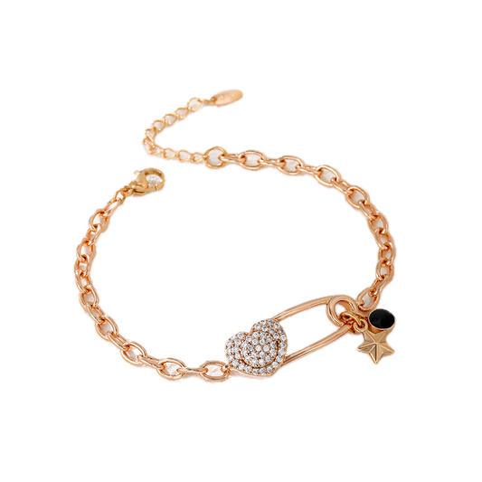Filoro – 18K Gold Plated Chain Bracelet with White Cubic Zirconia | Delicate Everyday Bracelet for Women