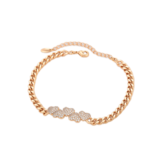 Catena – 18K Gold Plated Adjustable Chain Bracelet with White Cubic Zirconia | Premium Daily Bracelet for Women