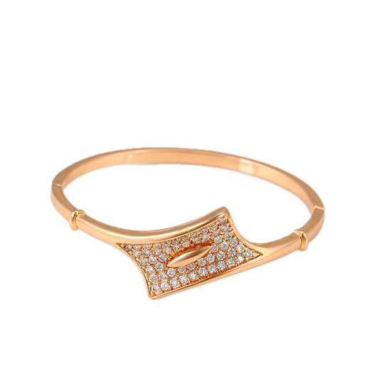 Rosali – Rose Gold Plated Bangle with White Cubic Zirconia | Premium Daily Wear Bracelet for Women