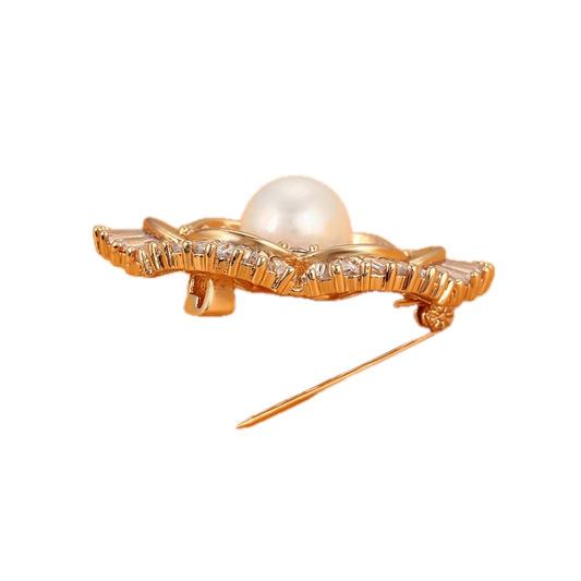 Magnara – 18K Gold Luxury Statement Brooch | Heavy Prestige Pin for Women