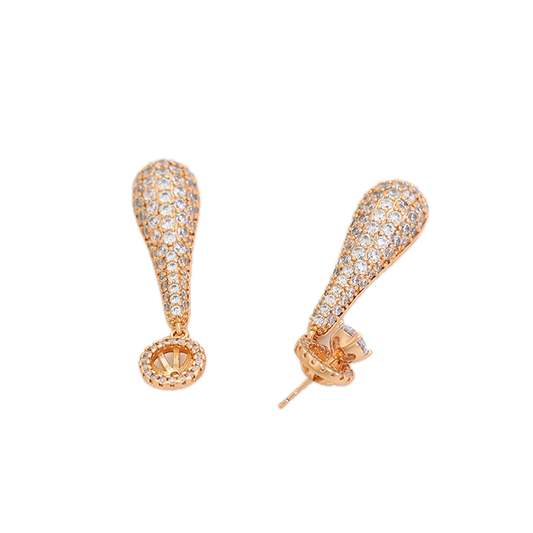 Solara – 18K Gold Luxury Drop Earrings with Statement White Cubic Zirconia | Premium Occasion Earrings for Women